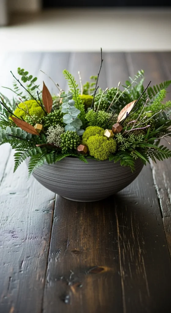 Oversized Center Bowl Filled with Greenery
