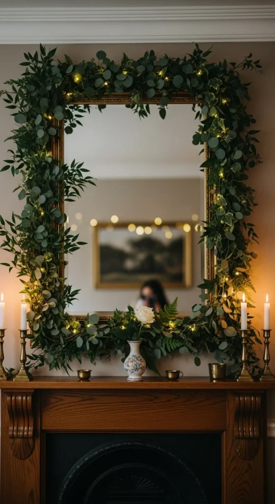 Oversized Mirror With Greenery