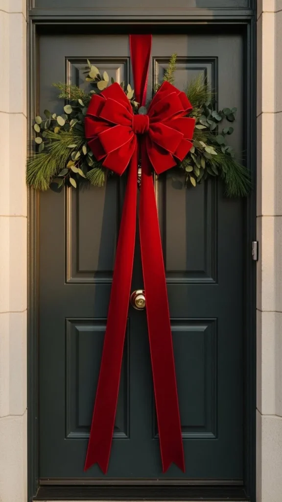 Oversized Ribbon on the Door