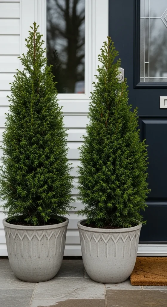 Potted Evergreens for a Natural Touch
