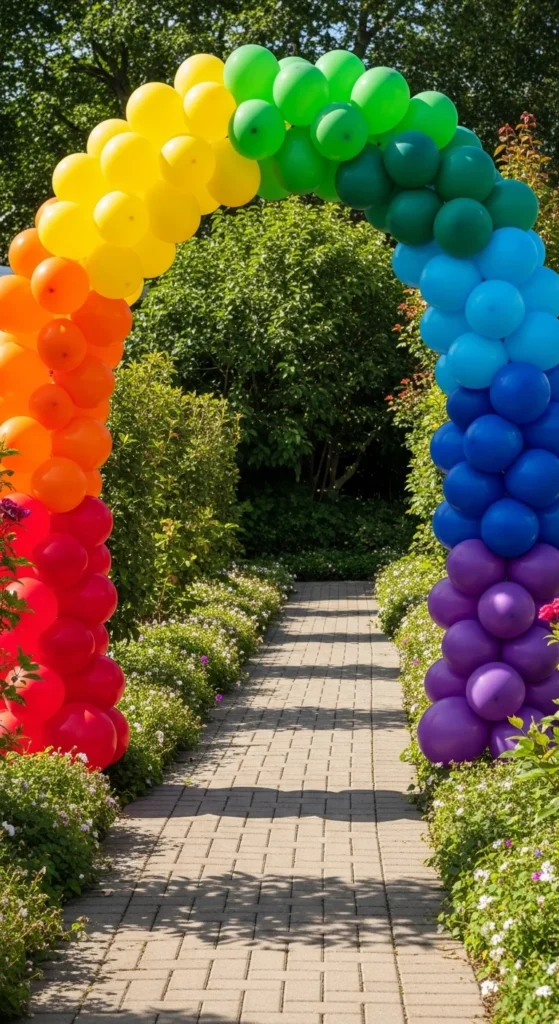 Rainbow Balloon Archway