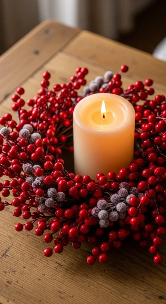 Red Berry Wreath Center