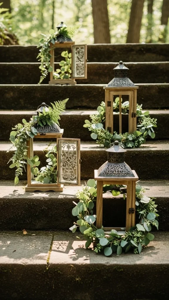 Rustic Lanterns with Greenery