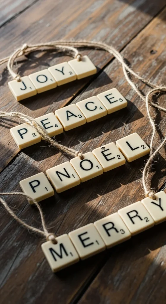 Scrabble Tile Word Ornaments