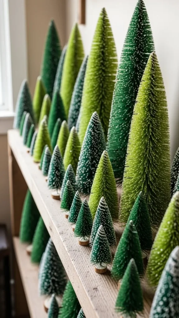 Shelf Filled with Mini Trees