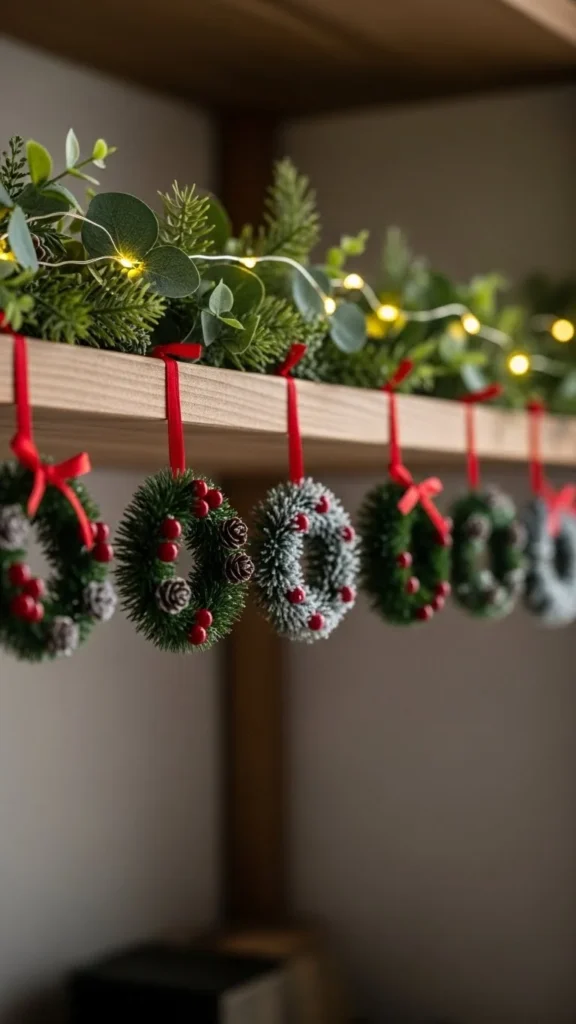 Shelf of Mini Wreaths