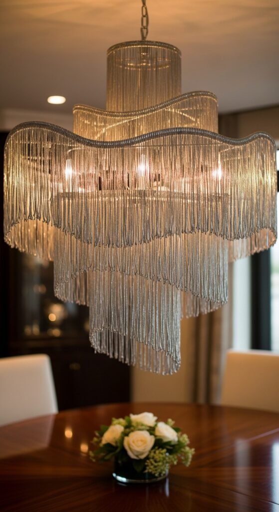 Silver Tassel Chandelier