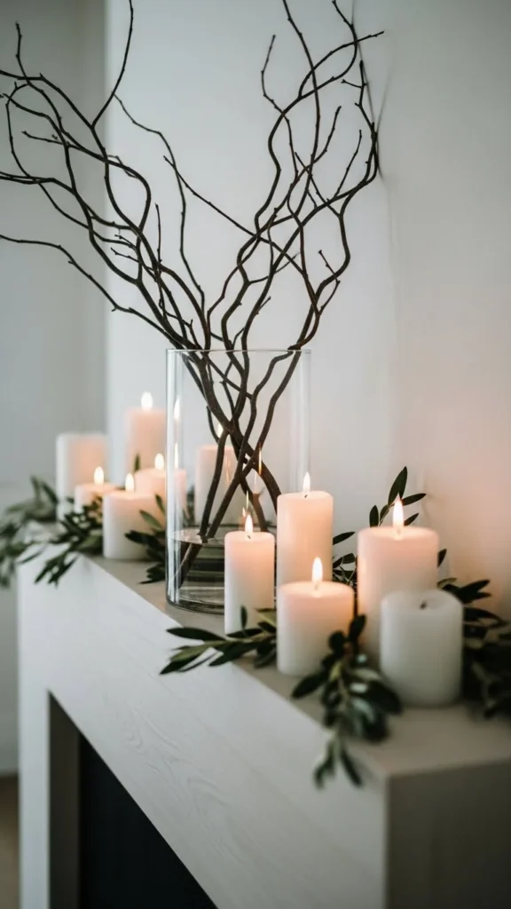 Simple Branch and Candle Arrangement