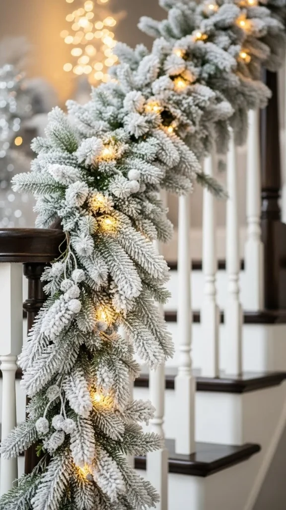 Snowy Faux Greenery Trail