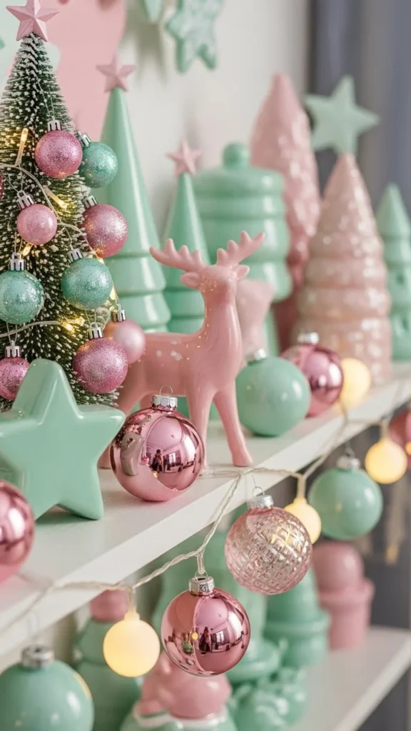 Soft Pastel Christmas Shelf