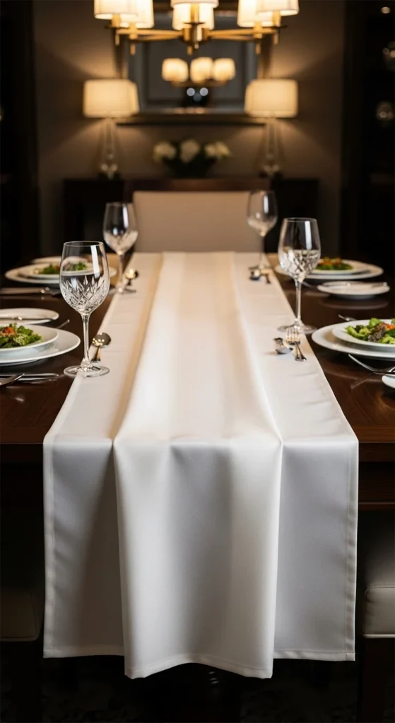 Soft White Table Runner