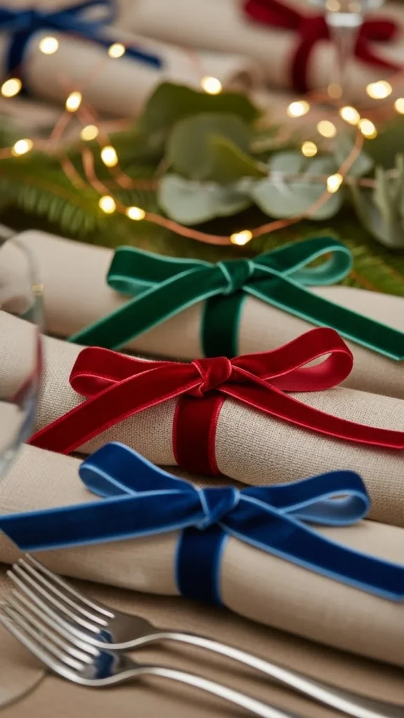 Velvet Ribbon Napkin Wraps