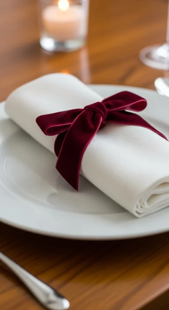 Velvet Ribbon Napkin Wraps
