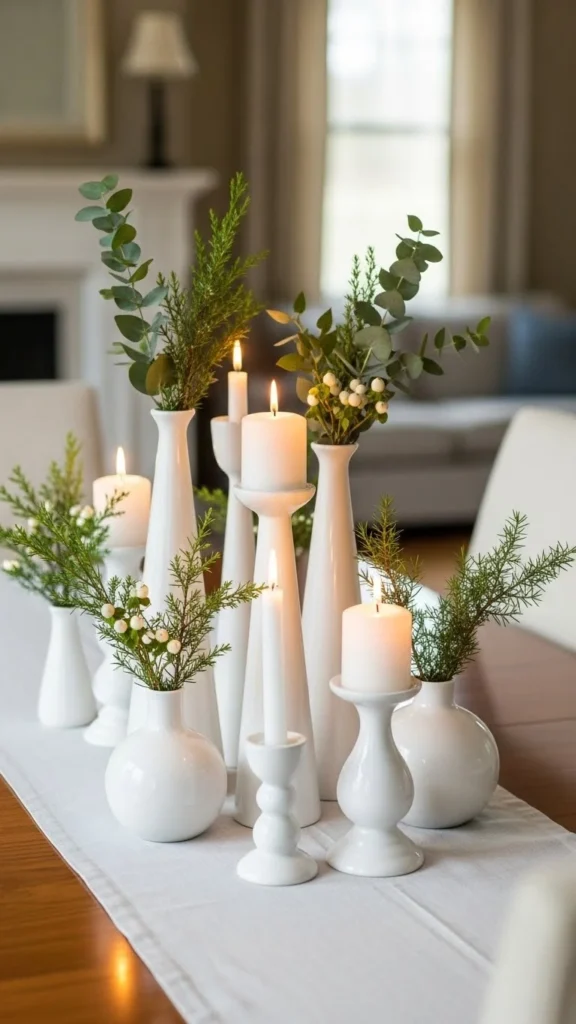 White Ceramic Centerpieces