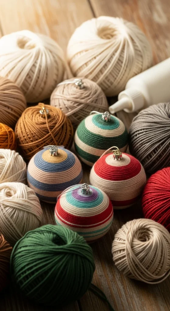 Yarn-Wrapped Baubles