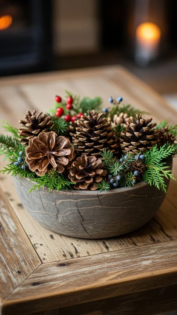 A Rustic Wooden Bowl Display