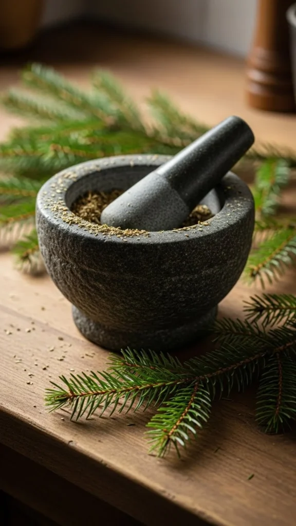 A Small Stone Mortar Display