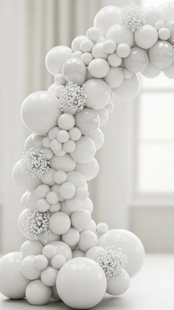 All-White Snowfall Arch