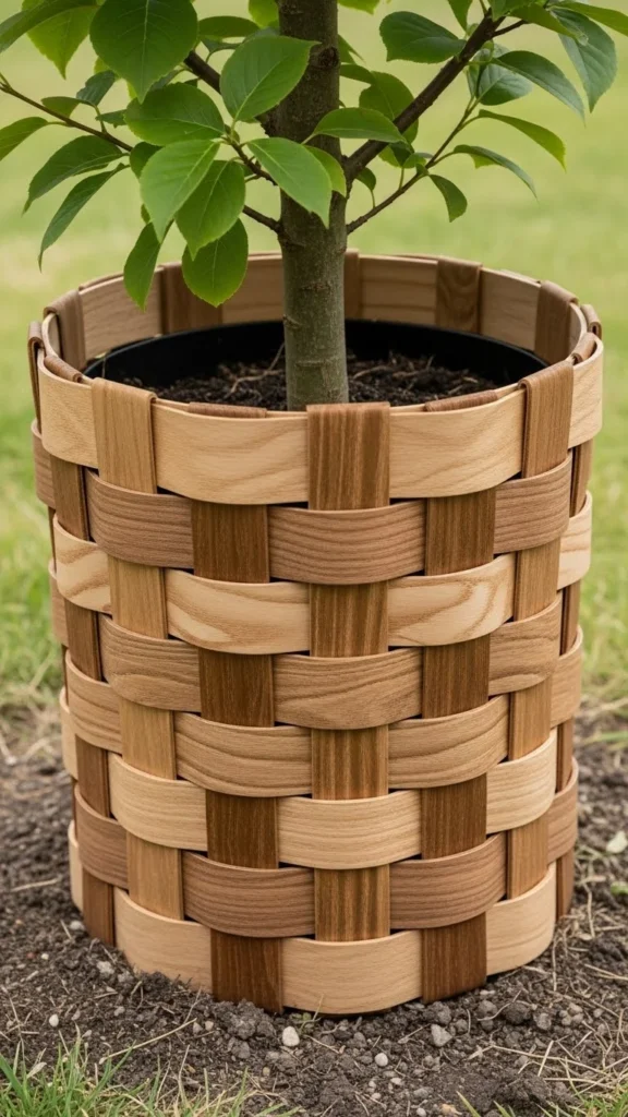 Basket-Weave Wood Panel Collar