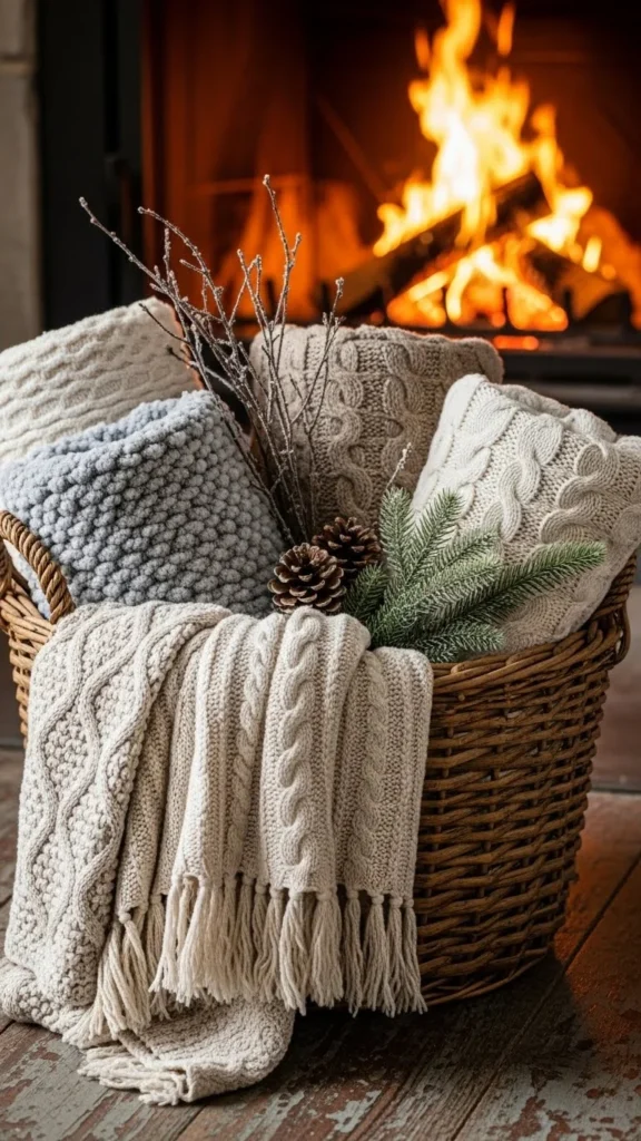 Basket of Cozy Throws