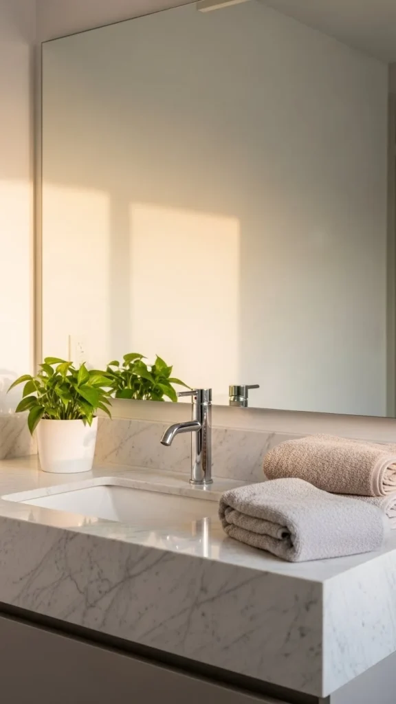 Bathroom Greenery Touch
