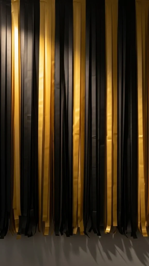Black-and-Gold Streamer Cascade