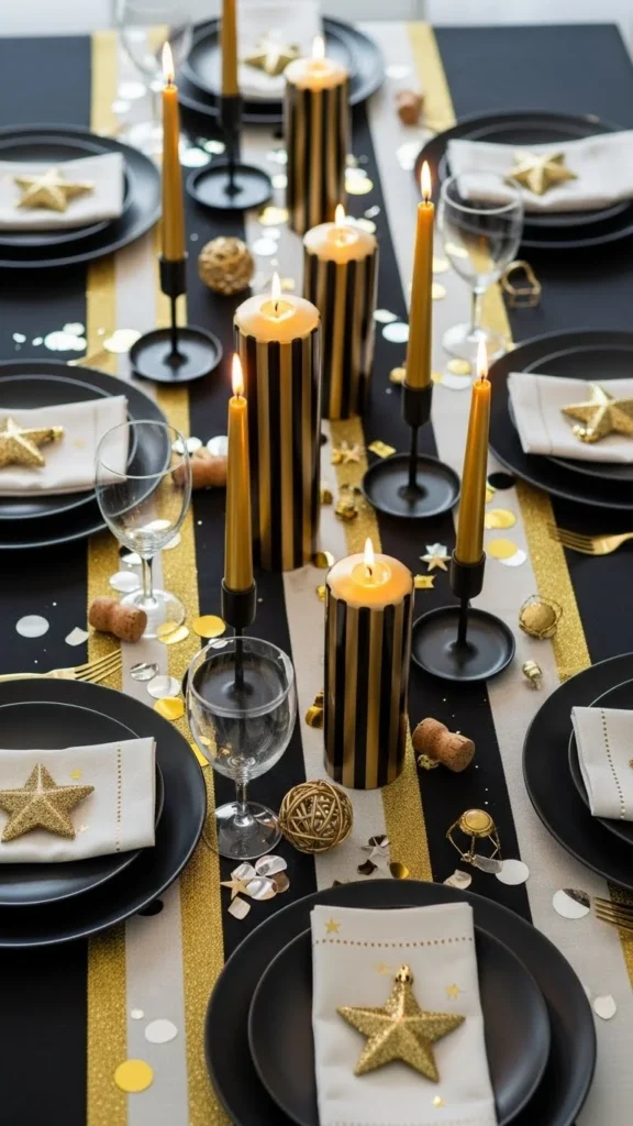 Black and Gold Striped Runner