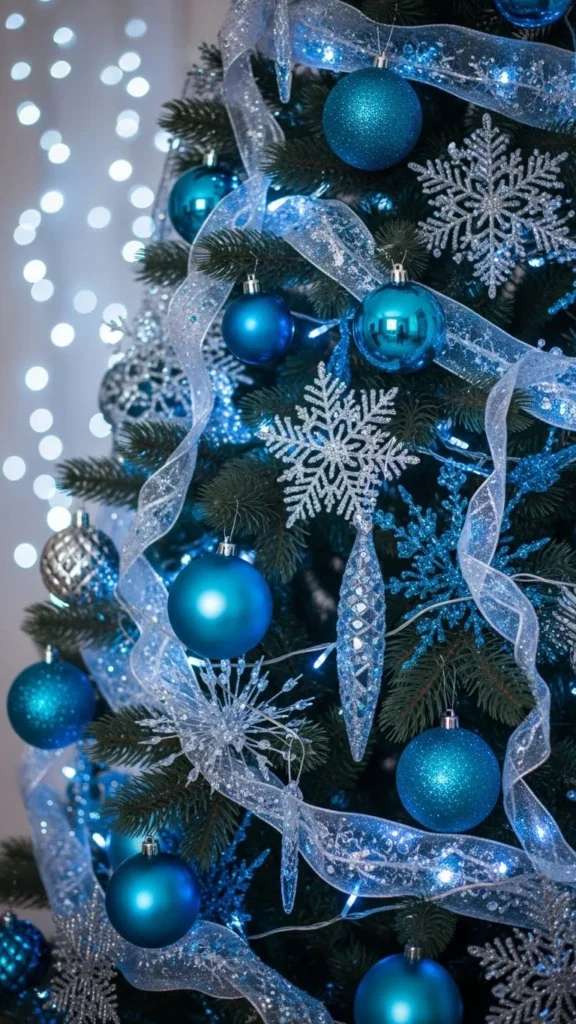 Blue & Silver Snowflake Tree