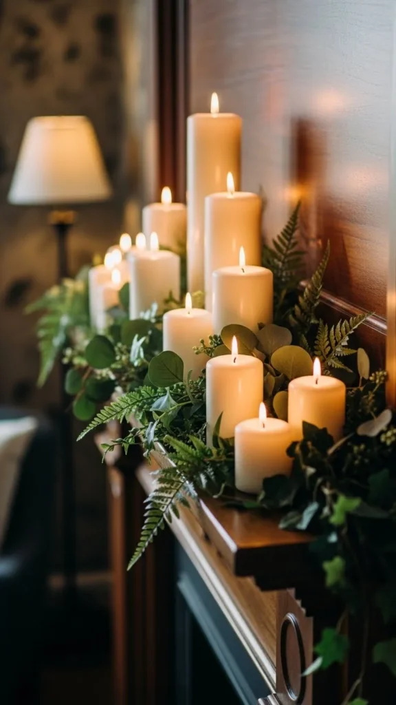Candle-Filled Mantel