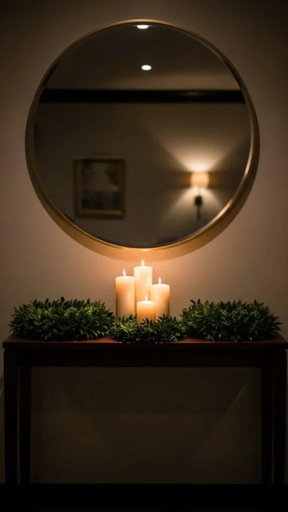 Candlelit Entry Table Setup
