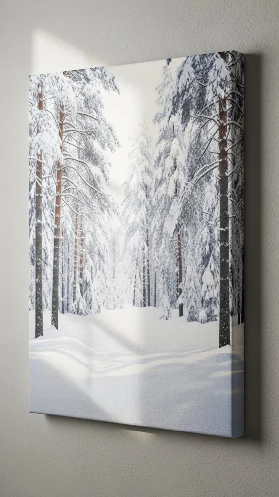 Canvas Wall Art With Snowy Forest Scene