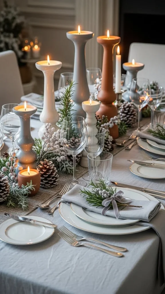 Ceramic Candle Holders in Mixed Heights