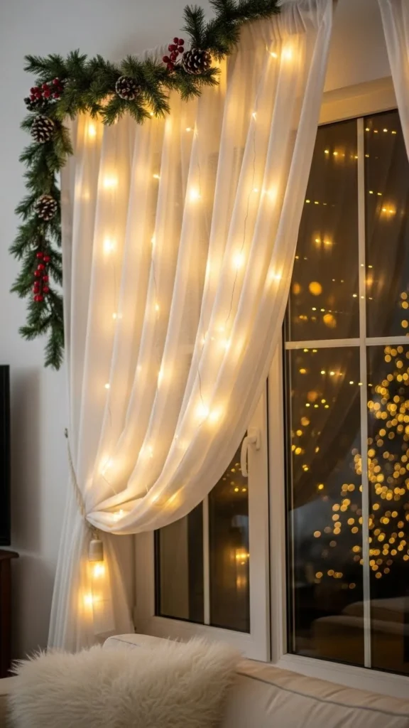 Christmas Curtain Decor