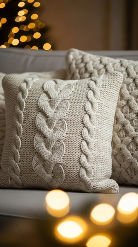 Chunky Knit Pillows That Bring Warmth