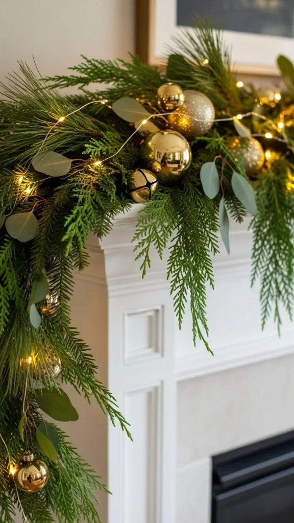 Classic Evergreen Garland Mantel