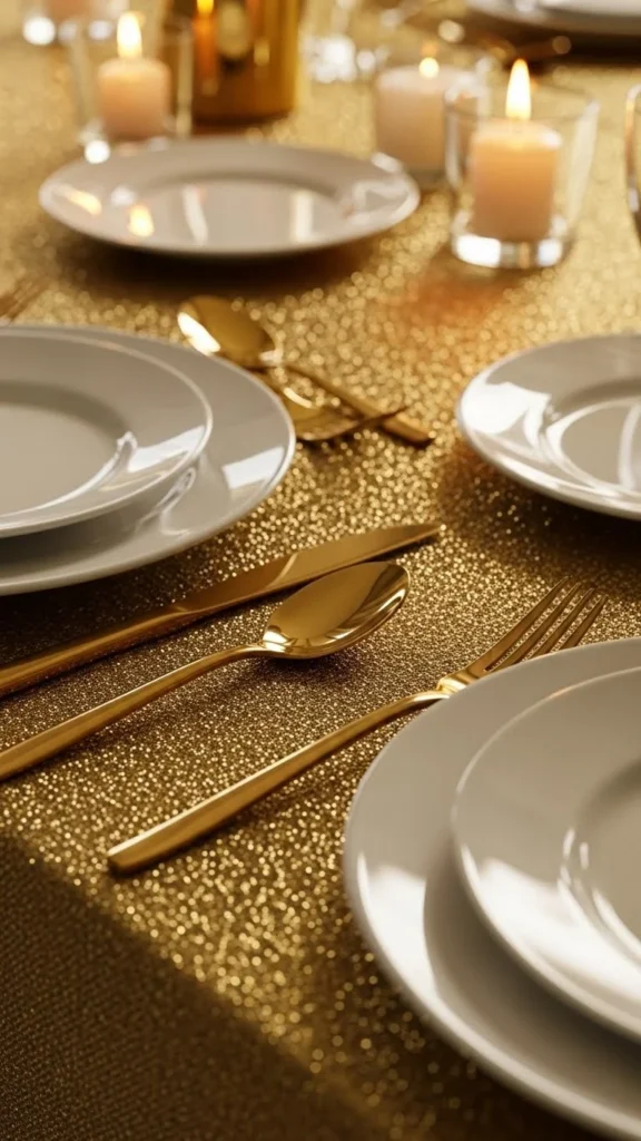 Classic Metallic Gold Tablecloth