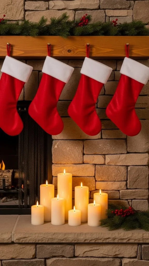 Classic Red Stockings With White Trim