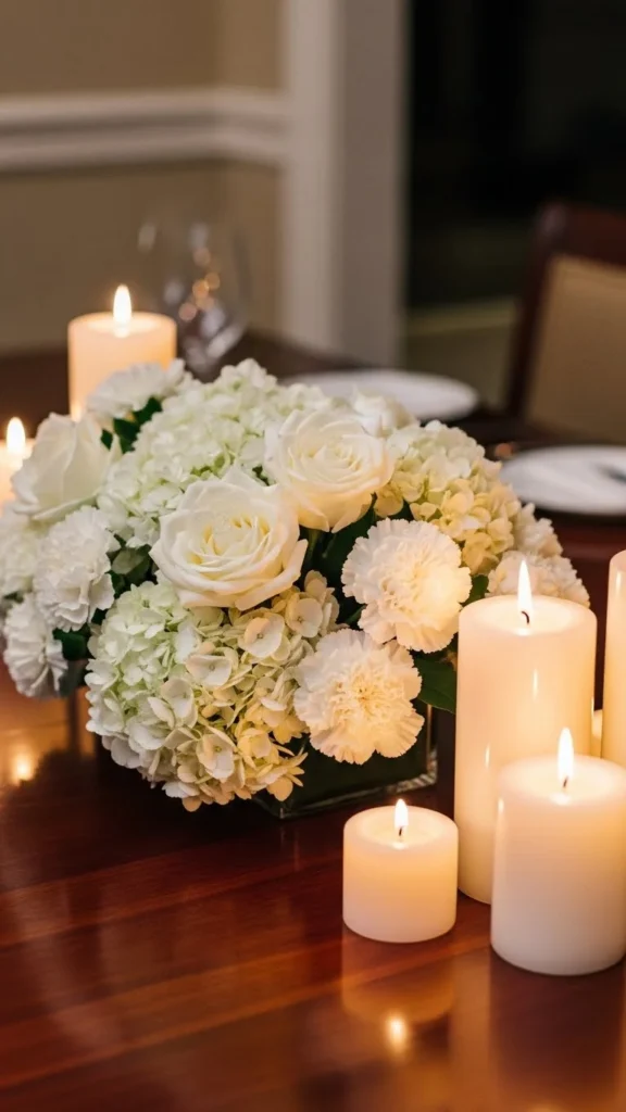 Clean White Floral Centerpiece