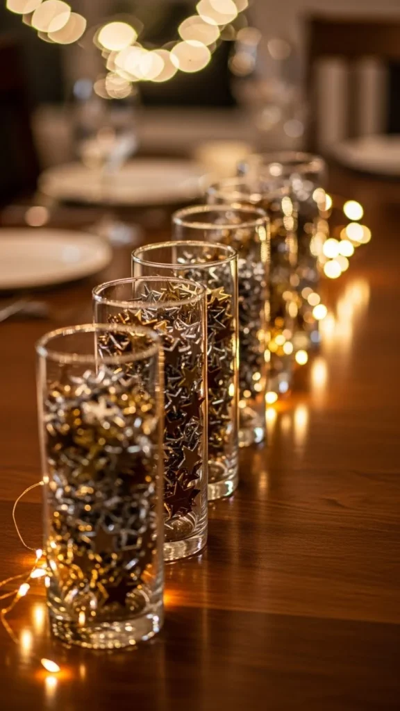 Clear Cylinder Vases with Star Fillers