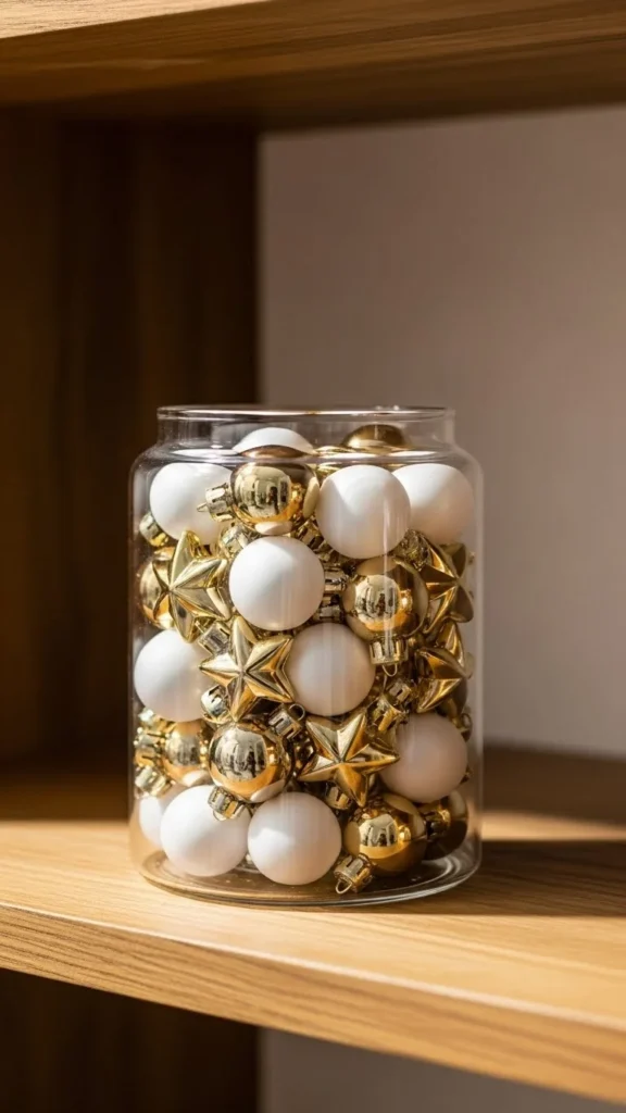 Clear Jars With Mini Ornaments