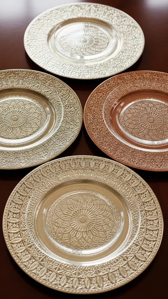 Clear Plates With Patterned Chargers