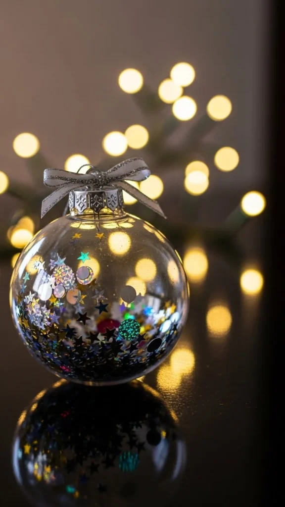 Confetti-Filled Clear Ornament Centerpieces