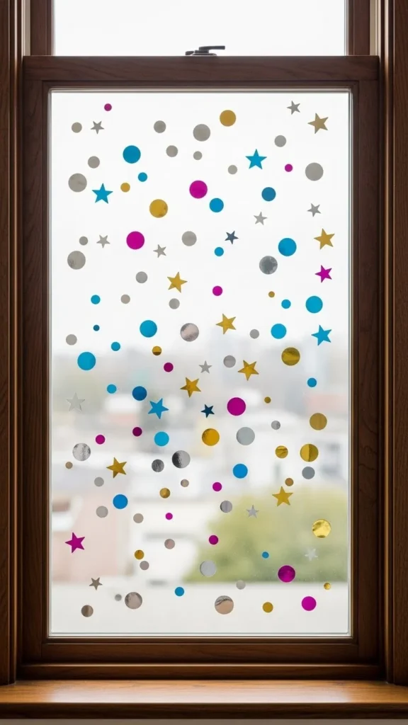 Confetti Stencil Window Art