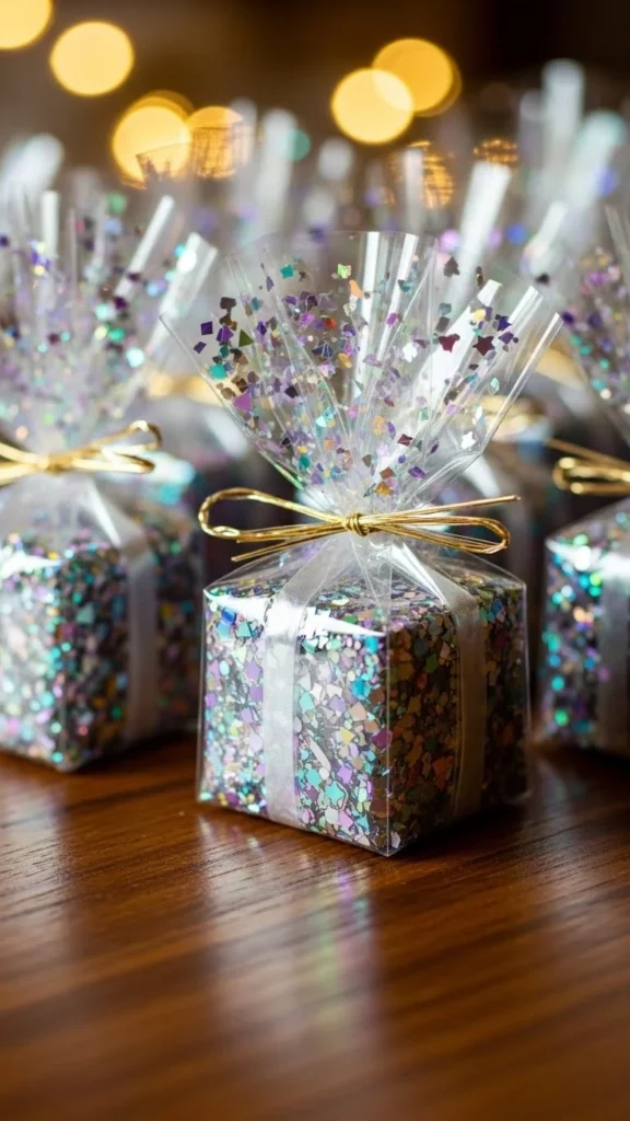 Confetti Wrapped Gift Boxes