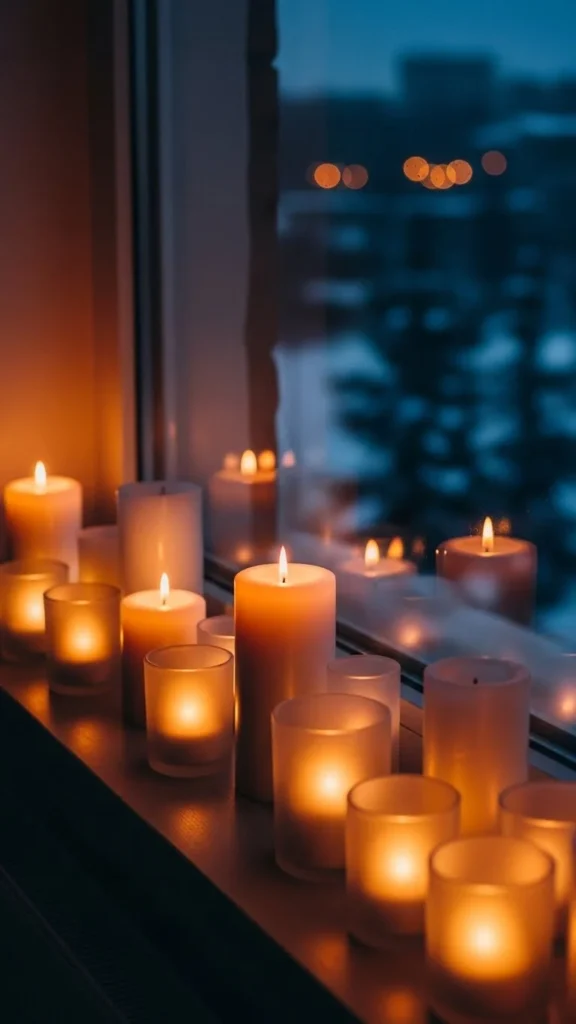 Cozy Candle Ledge Glow