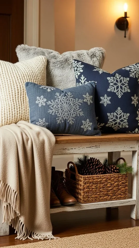 Cozy Entry Bench with Updated Pillows