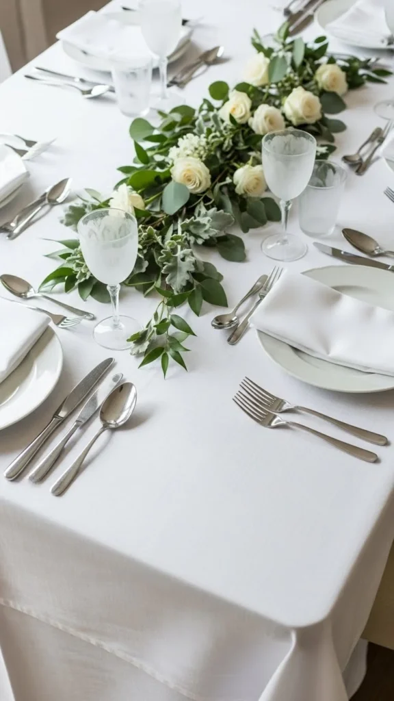 Crisp White Linen With Silver Accents