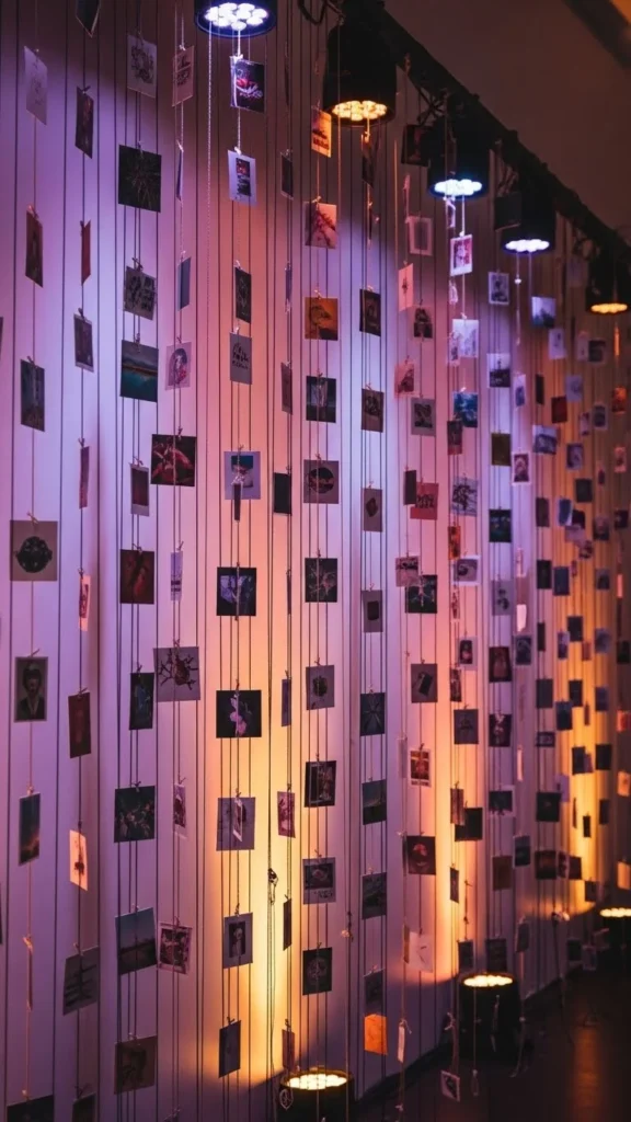 Curtain-String Photo Wall