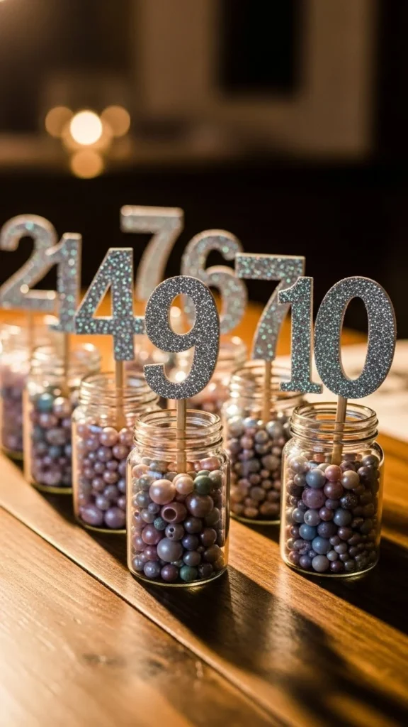 DIY Glittered Table Numbers