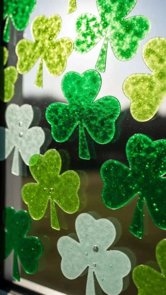 DIY Shamrock Window Clings